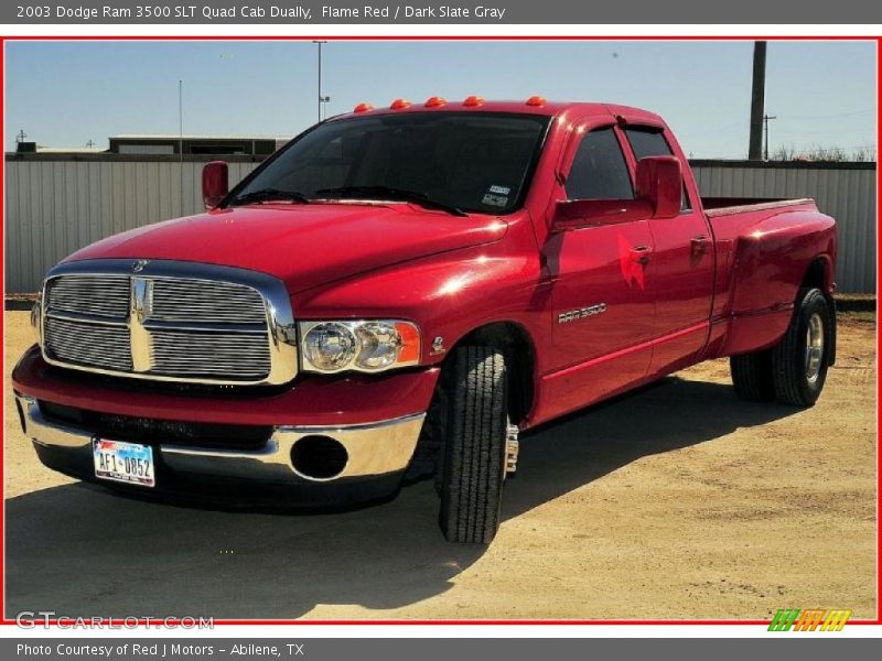 Flame Red / Dark Slate Gray 2003 Dodge Ram 3500 SLT Quad Cab Dually
