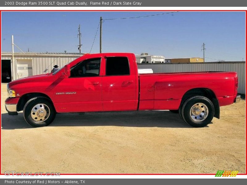 Flame Red / Dark Slate Gray 2003 Dodge Ram 3500 SLT Quad Cab Dually
