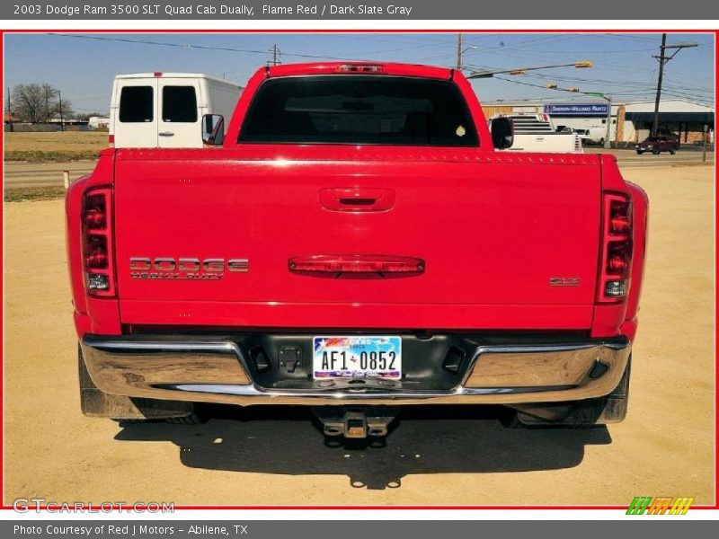 Flame Red / Dark Slate Gray 2003 Dodge Ram 3500 SLT Quad Cab Dually