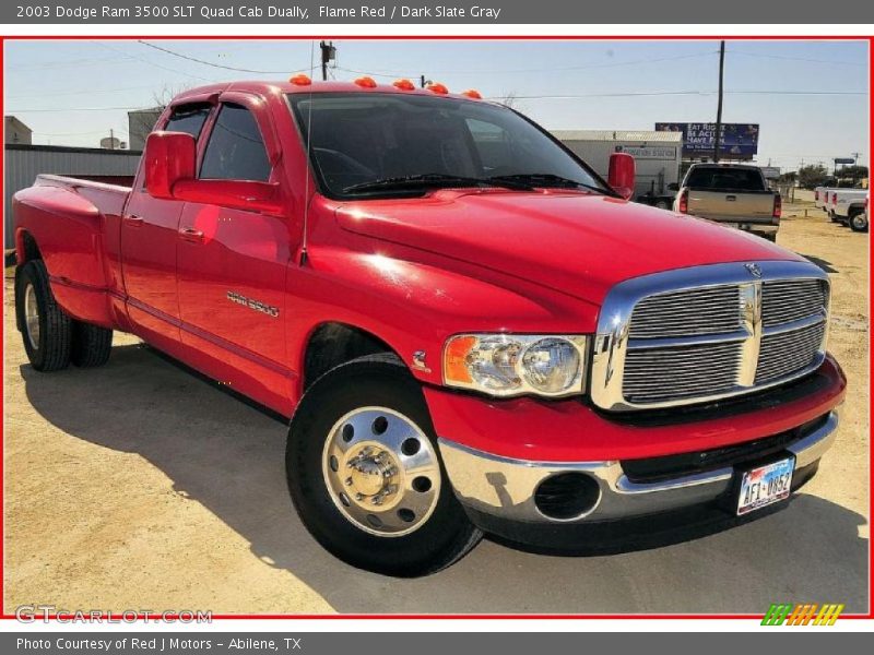 Flame Red / Dark Slate Gray 2003 Dodge Ram 3500 SLT Quad Cab Dually