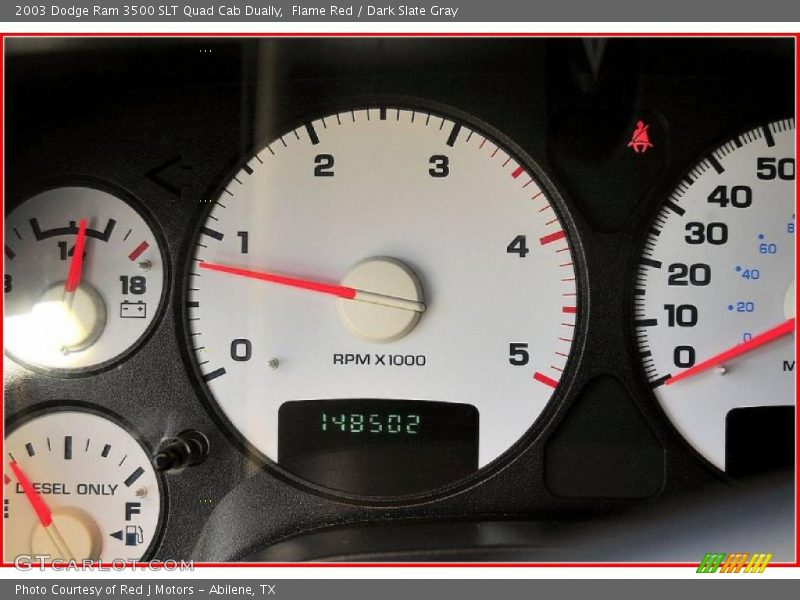 Flame Red / Dark Slate Gray 2003 Dodge Ram 3500 SLT Quad Cab Dually
