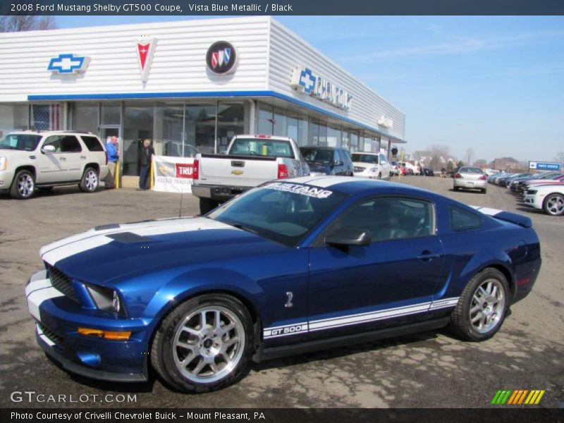 Vista Blue Metallic / Black 2008 Ford Mustang Shelby GT500 Coupe