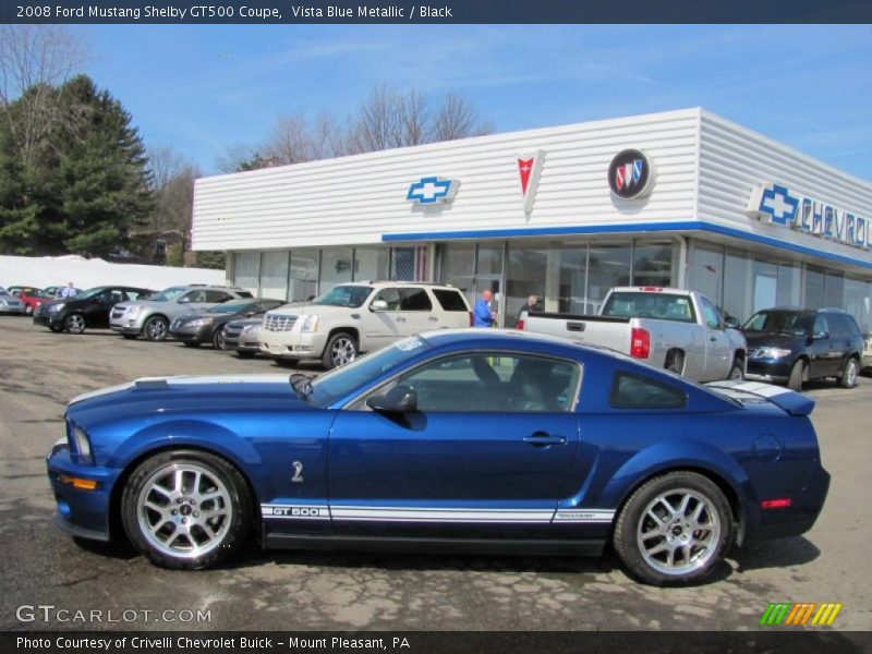 Vista Blue Metallic / Black 2008 Ford Mustang Shelby GT500 Coupe