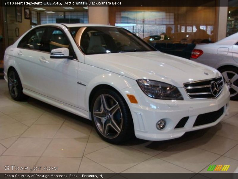 Arctic White / Black/Sahara Beige 2010 Mercedes-Benz C 63 AMG