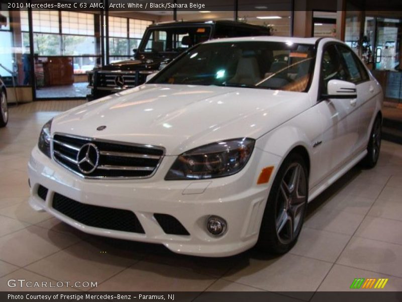 Arctic White / Black/Sahara Beige 2010 Mercedes-Benz C 63 AMG