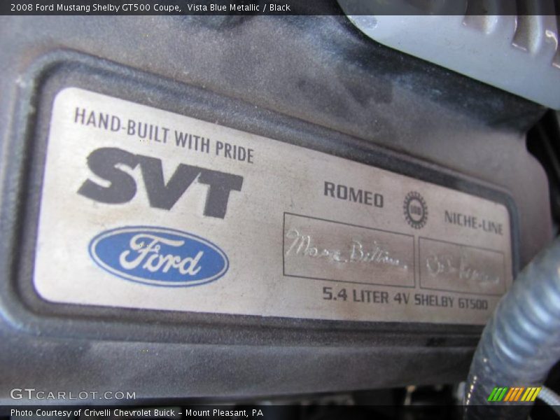 Vista Blue Metallic / Black 2008 Ford Mustang Shelby GT500 Coupe