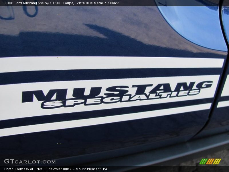 Vista Blue Metallic / Black 2008 Ford Mustang Shelby GT500 Coupe