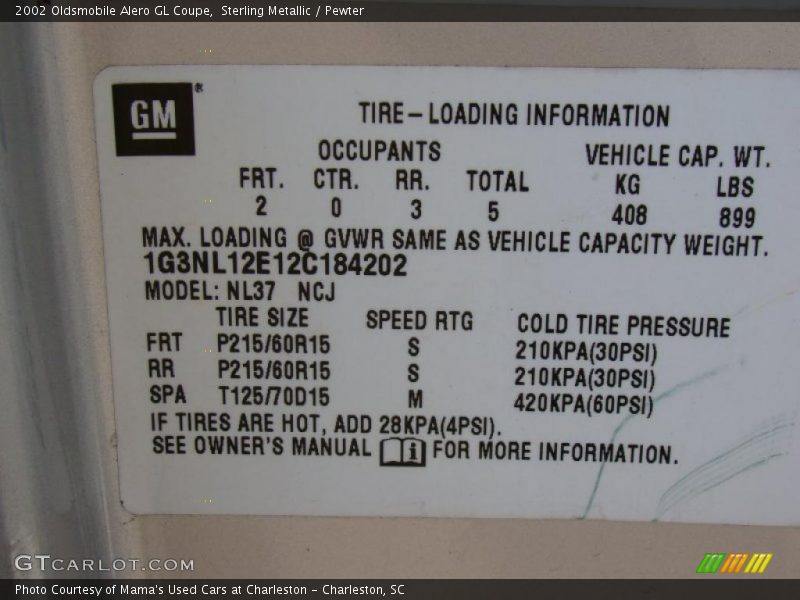 Sterling Metallic / Pewter 2002 Oldsmobile Alero GL Coupe