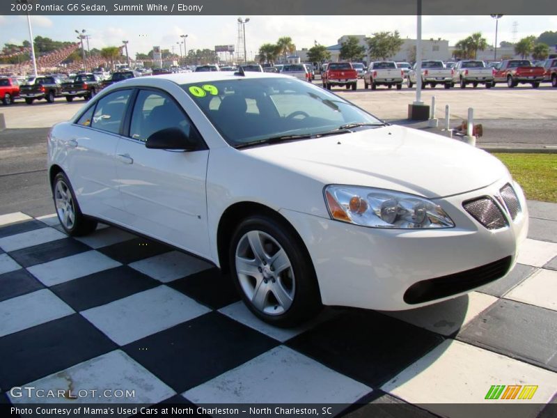 Summit White / Ebony 2009 Pontiac G6 Sedan