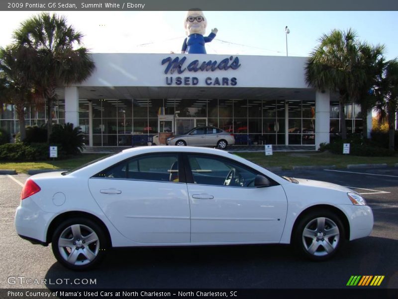 Summit White / Ebony 2009 Pontiac G6 Sedan