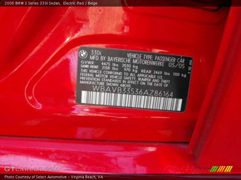 Electric Red / Beige 2006 BMW 3 Series 330i Sedan