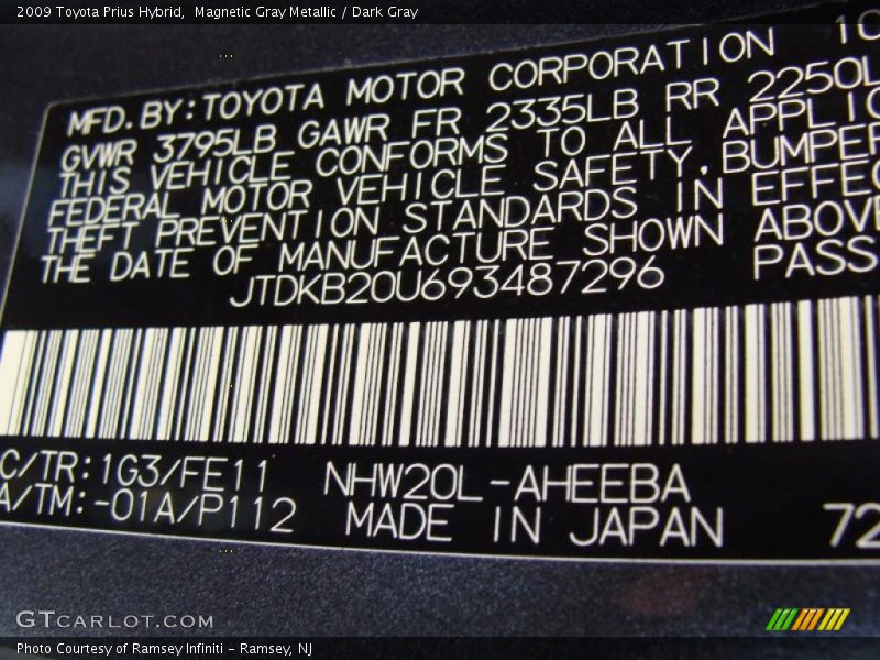 Magnetic Gray Metallic / Dark Gray 2009 Toyota Prius Hybrid