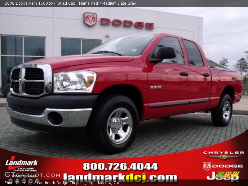Flame Red / Medium Slate Gray 2008 Dodge Ram 1500 SXT Quad Cab
