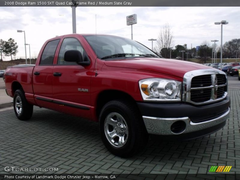 Flame Red / Medium Slate Gray 2008 Dodge Ram 1500 SXT Quad Cab