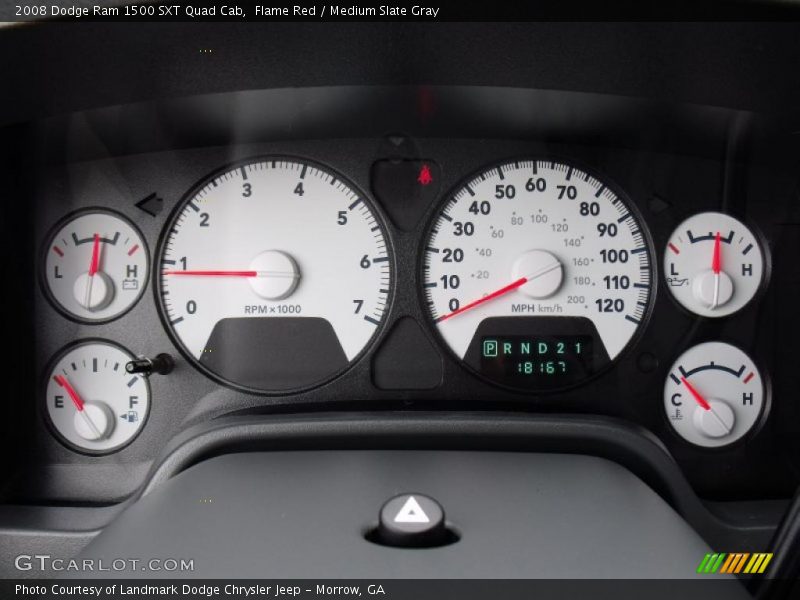 Flame Red / Medium Slate Gray 2008 Dodge Ram 1500 SXT Quad Cab