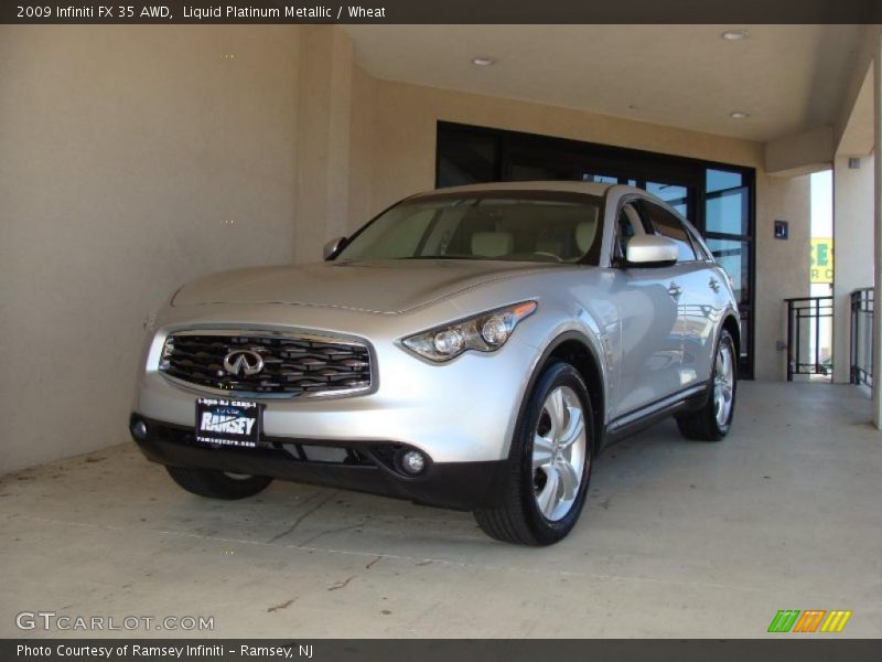 Liquid Platinum Metallic / Wheat 2009 Infiniti FX 35 AWD