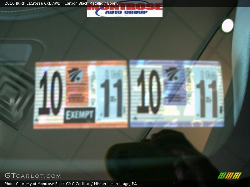 Carbon Black Metallic / Ebony 2010 Buick LaCrosse CXL AWD