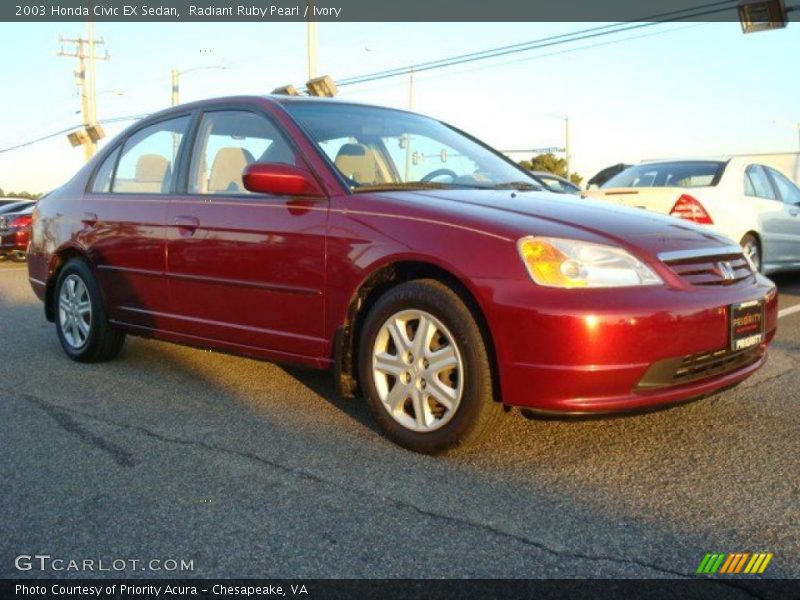 Radiant Ruby Pearl / Ivory 2003 Honda Civic EX Sedan