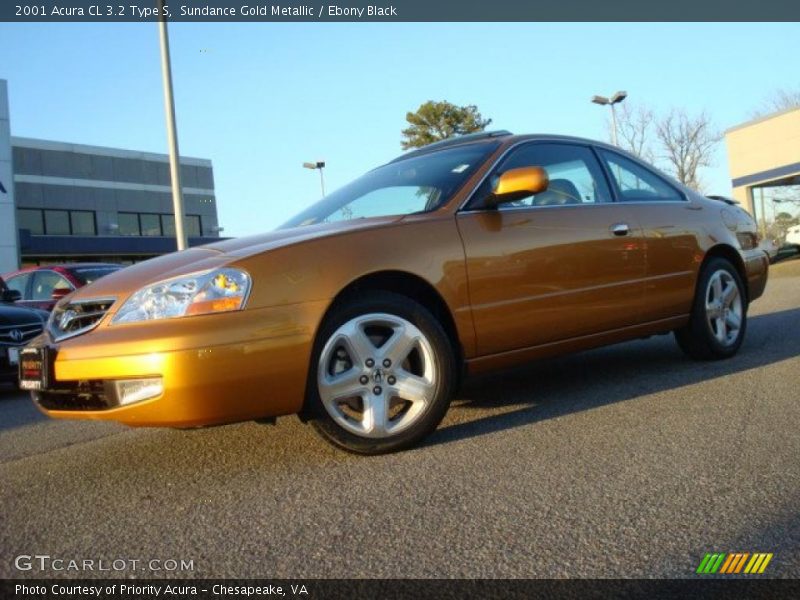 Sundance Gold Metallic / Ebony Black 2001 Acura CL 3.2 Type S