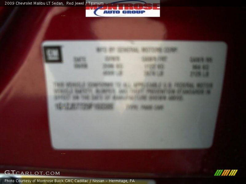 Red Jewel / Titanium 2009 Chevrolet Malibu LT Sedan