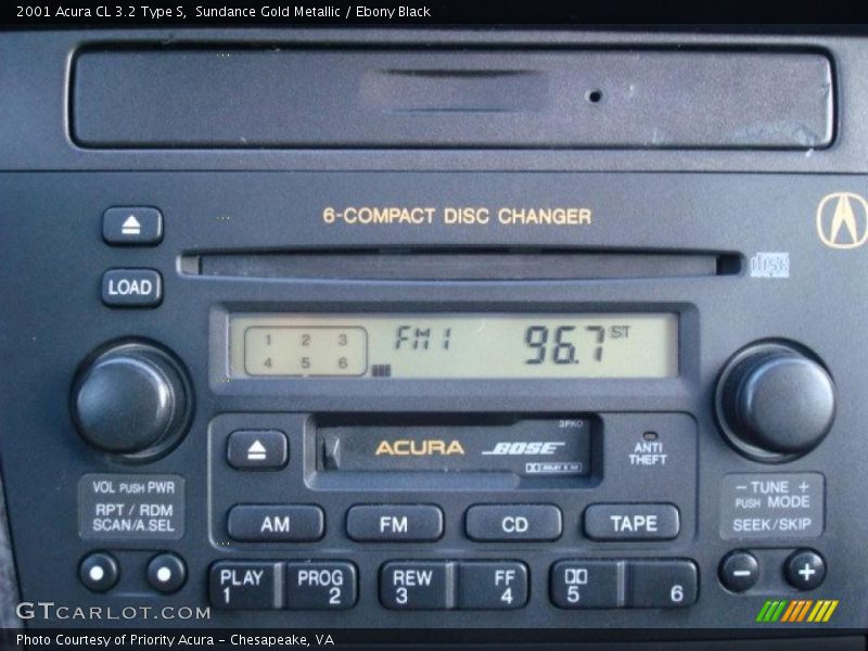 Sundance Gold Metallic / Ebony Black 2001 Acura CL 3.2 Type S