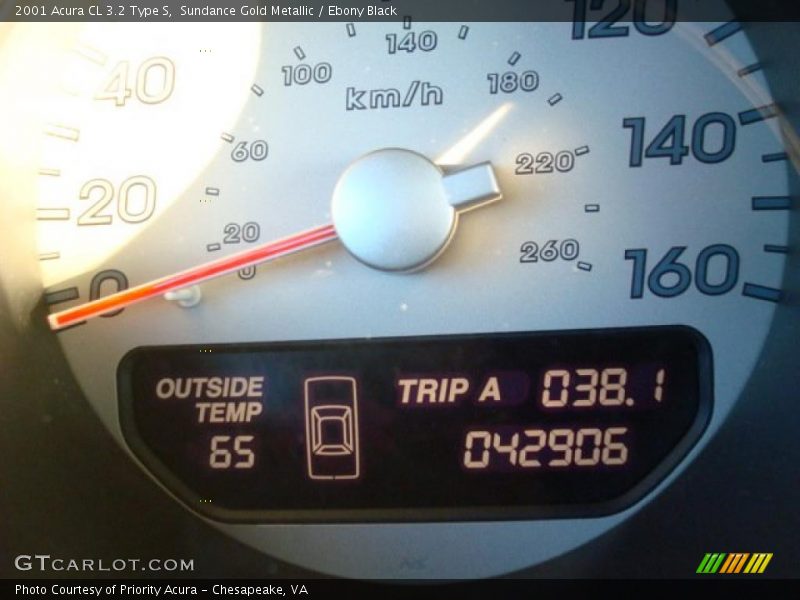 Sundance Gold Metallic / Ebony Black 2001 Acura CL 3.2 Type S