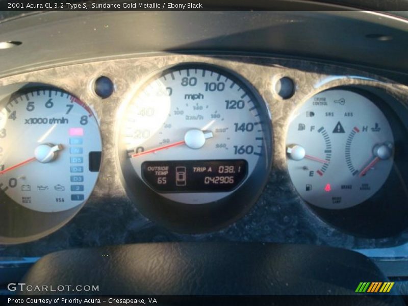 Sundance Gold Metallic / Ebony Black 2001 Acura CL 3.2 Type S