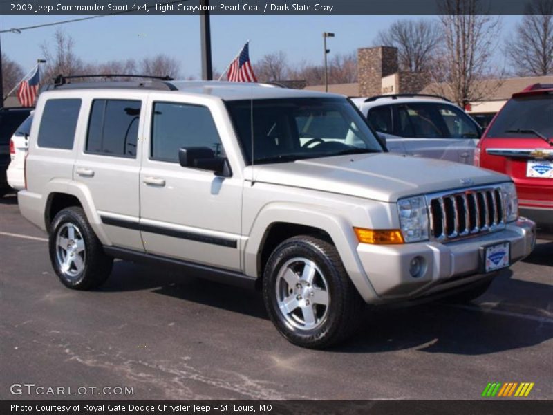 Light Graystone Pearl Coat / Dark Slate Gray 2009 Jeep Commander Sport 4x4