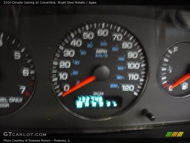 Bright Silver Metallic / Agate 2000 Chrysler Sebring JXi Convertible