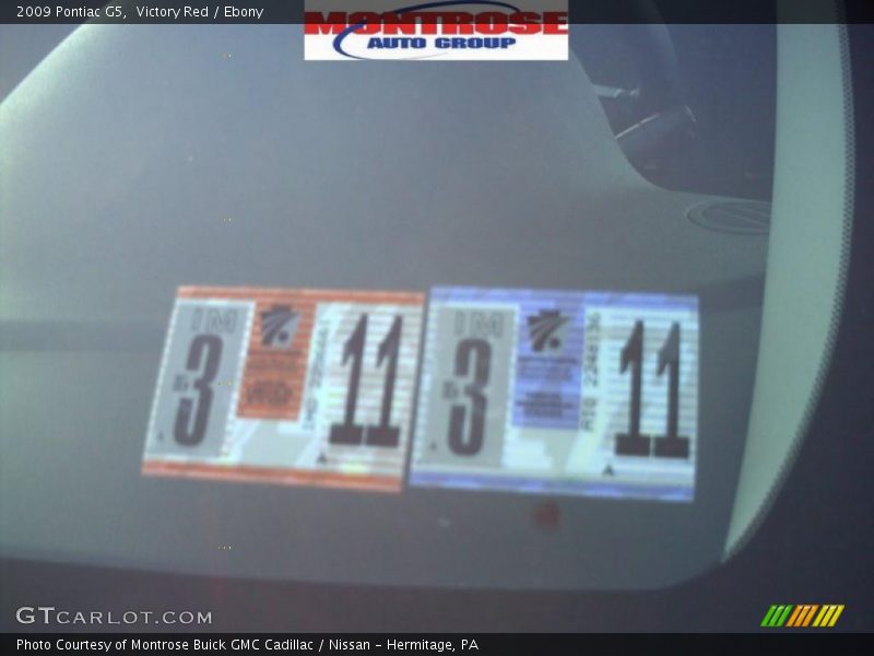 Victory Red / Ebony 2009 Pontiac G5