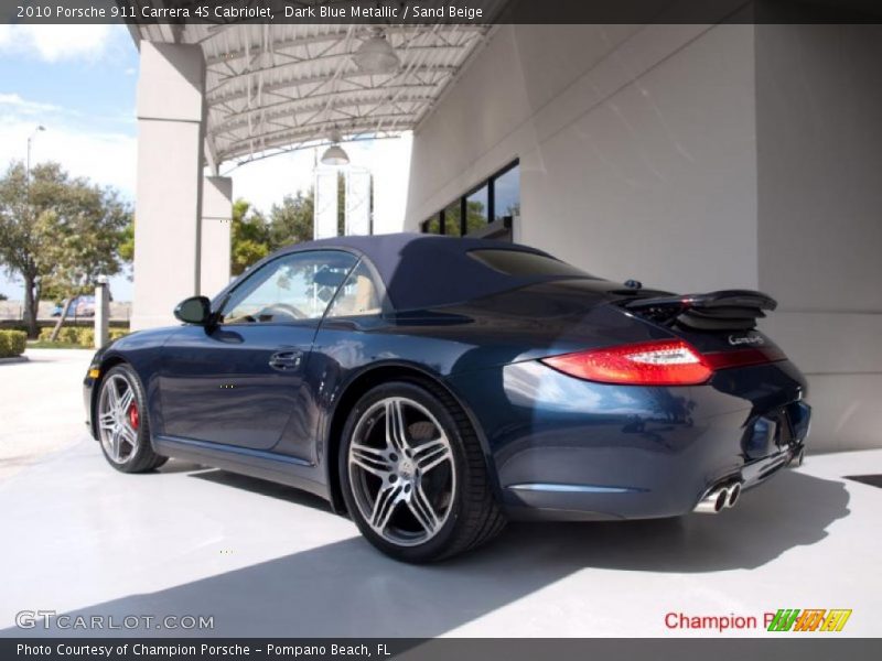 Dark Blue Metallic / Sand Beige 2010 Porsche 911 Carrera 4S Cabriolet