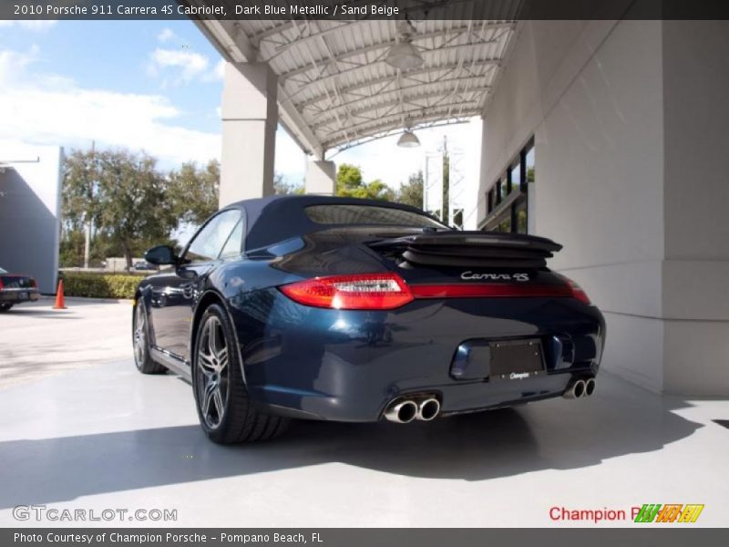 Dark Blue Metallic / Sand Beige 2010 Porsche 911 Carrera 4S Cabriolet