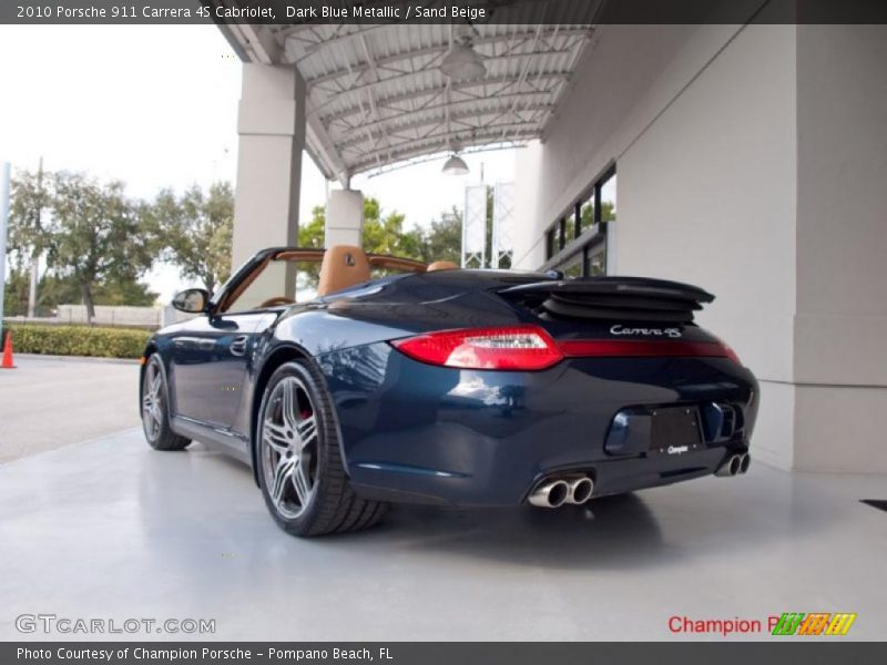 Dark Blue Metallic / Sand Beige 2010 Porsche 911 Carrera 4S Cabriolet