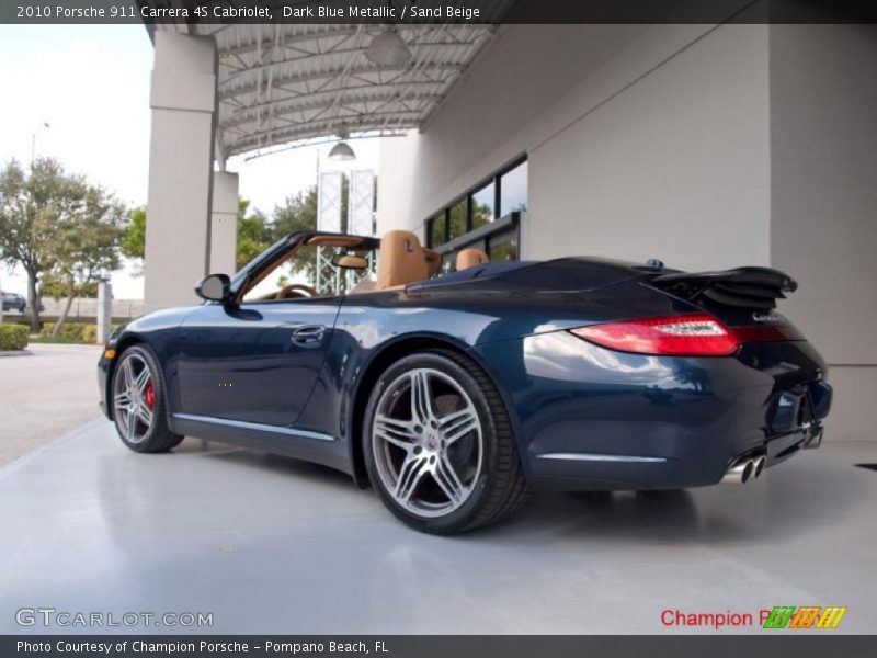 Dark Blue Metallic / Sand Beige 2010 Porsche 911 Carrera 4S Cabriolet