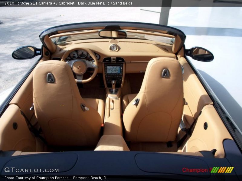 Dark Blue Metallic / Sand Beige 2010 Porsche 911 Carrera 4S Cabriolet