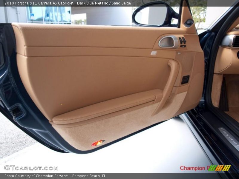 Dark Blue Metallic / Sand Beige 2010 Porsche 911 Carrera 4S Cabriolet