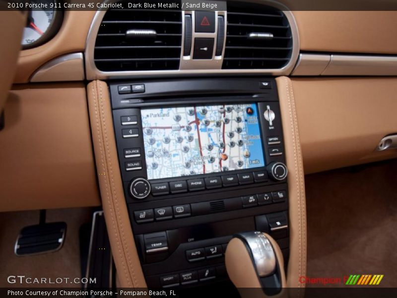Dark Blue Metallic / Sand Beige 2010 Porsche 911 Carrera 4S Cabriolet