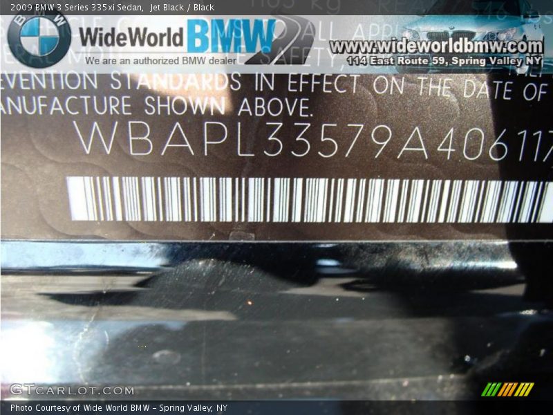 Jet Black / Black 2009 BMW 3 Series 335xi Sedan