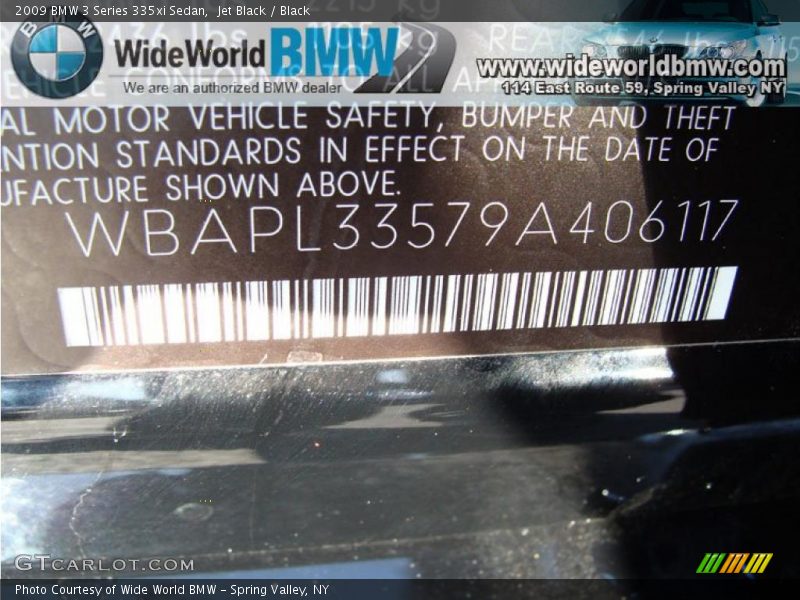 Jet Black / Black 2009 BMW 3 Series 335xi Sedan