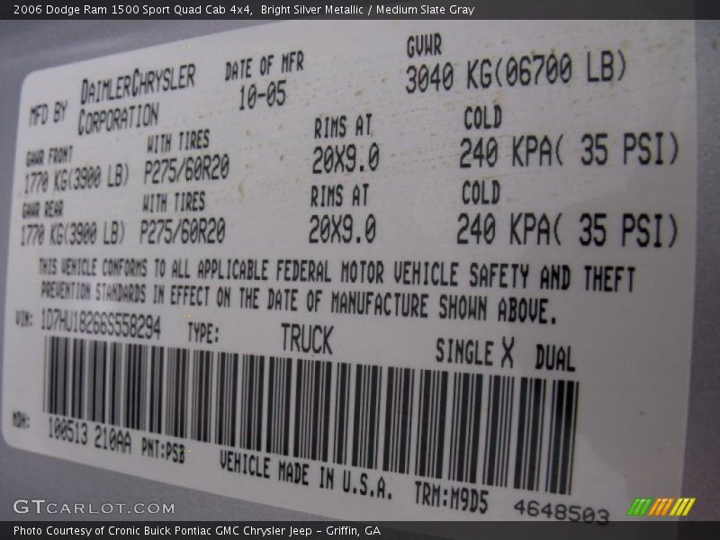 Bright Silver Metallic / Medium Slate Gray 2006 Dodge Ram 1500 Sport Quad Cab 4x4