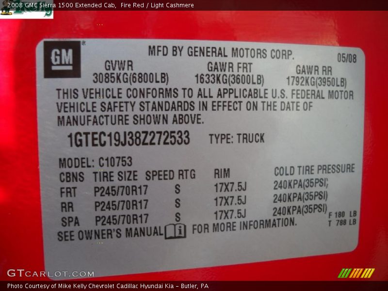 Fire Red / Light Cashmere 2008 GMC Sierra 1500 Extended Cab