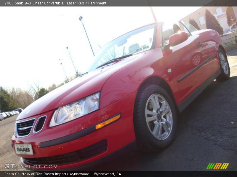 Laser Red / Parchment 2005 Saab 9-3 Linear Convertible