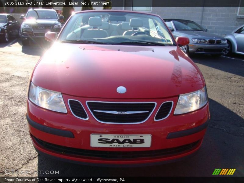 Laser Red / Parchment 2005 Saab 9-3 Linear Convertible