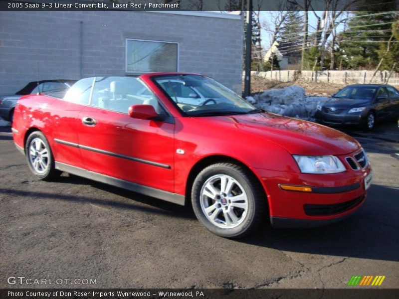 Laser Red / Parchment 2005 Saab 9-3 Linear Convertible