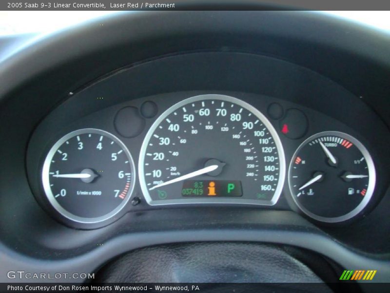 Laser Red / Parchment 2005 Saab 9-3 Linear Convertible