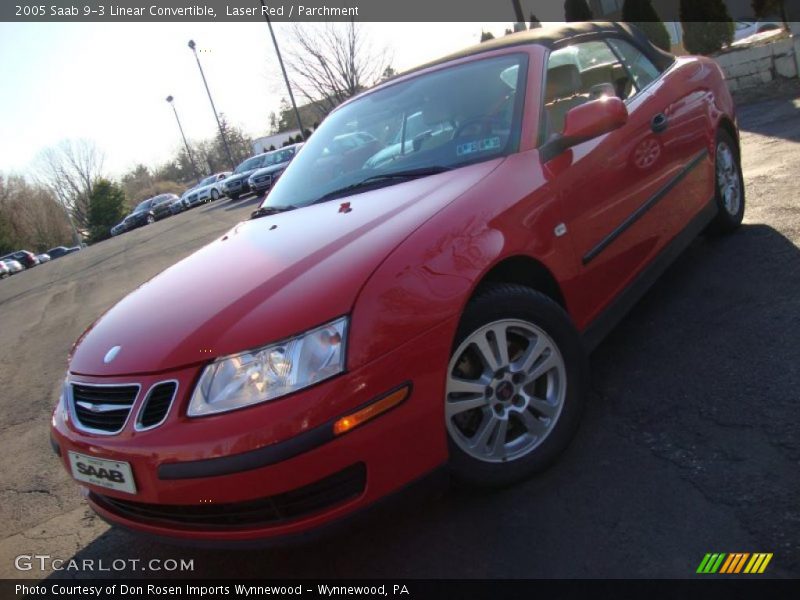 Laser Red / Parchment 2005 Saab 9-3 Linear Convertible