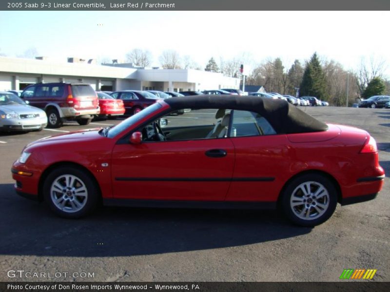 Laser Red / Parchment 2005 Saab 9-3 Linear Convertible