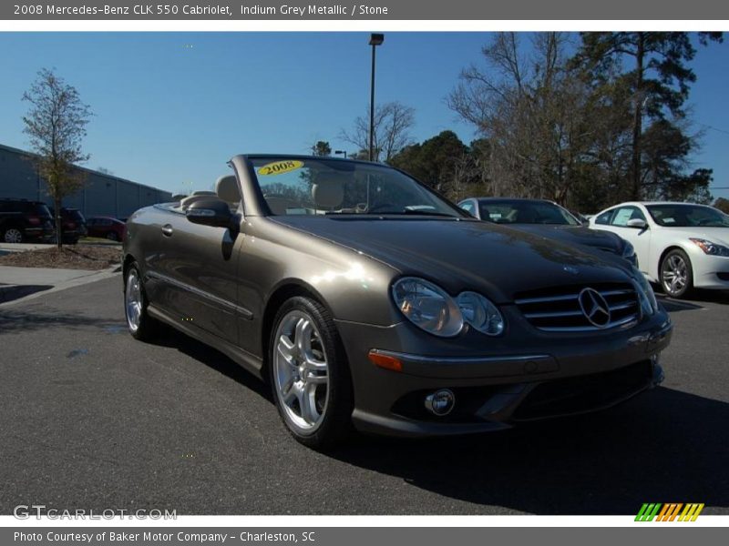 Indium Grey Metallic / Stone 2008 Mercedes-Benz CLK 550 Cabriolet