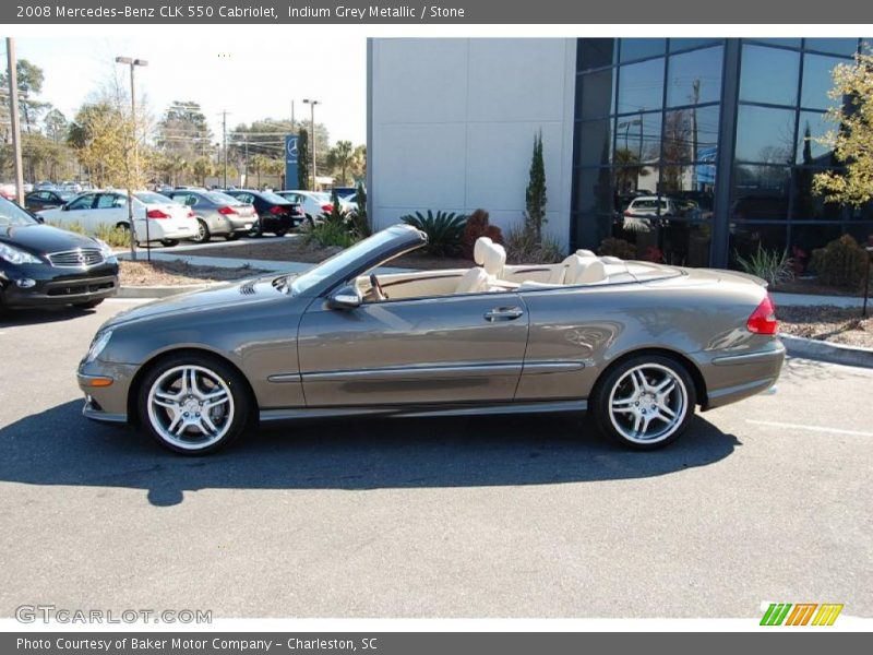 Indium Grey Metallic / Stone 2008 Mercedes-Benz CLK 550 Cabriolet