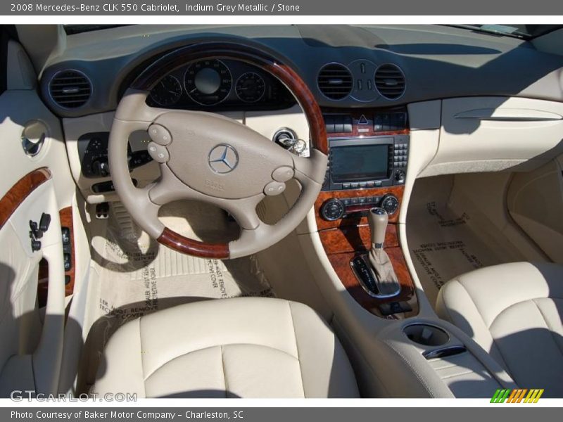 Indium Grey Metallic / Stone 2008 Mercedes-Benz CLK 550 Cabriolet